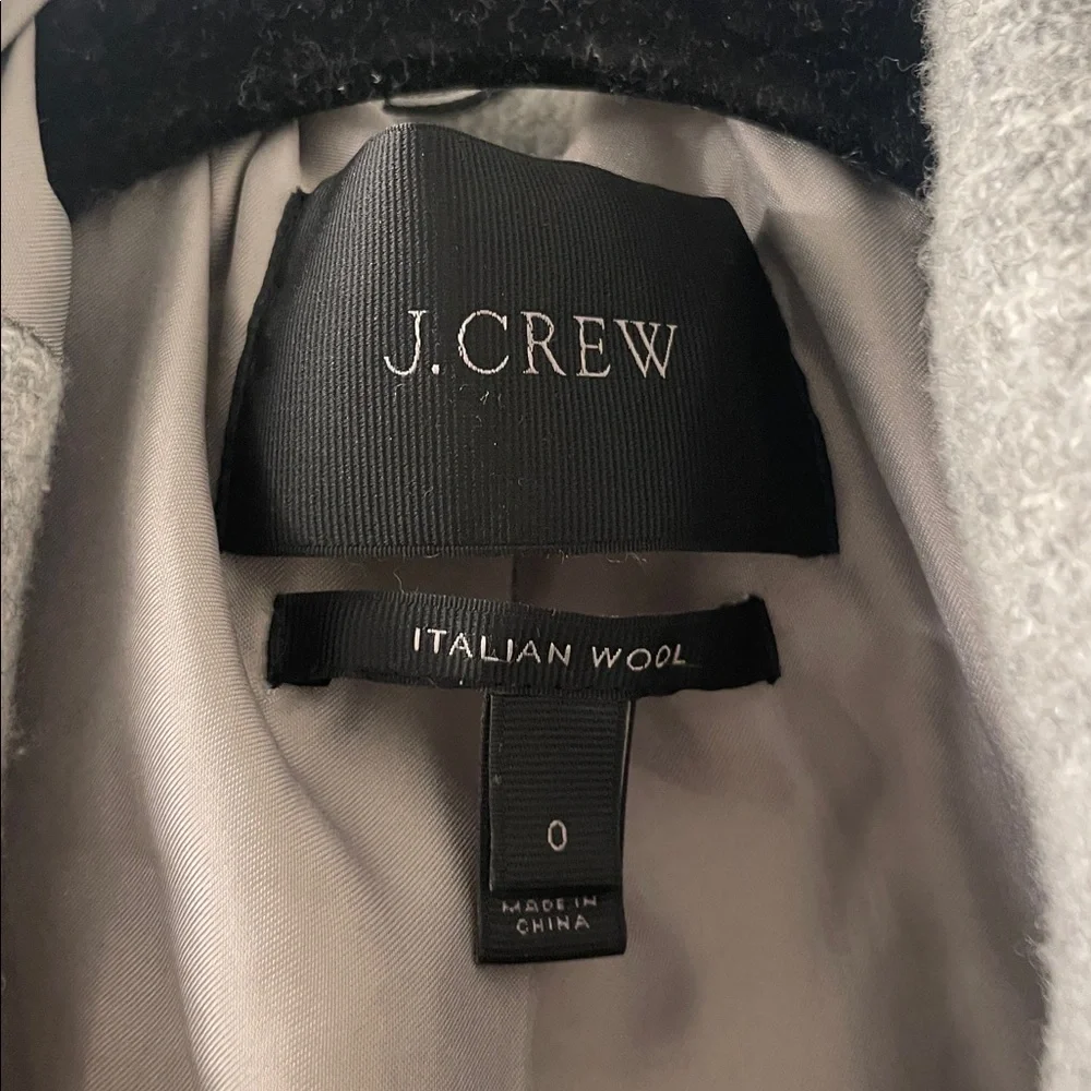 SALE! J. Crew Light Gray Italian Wool Hooded Coat Size 0 - Picture 2 of 8